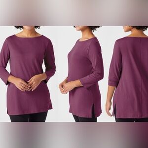 Duluth • Purple Longtail Lightweight Boat Neck Women's Purple Top Tee